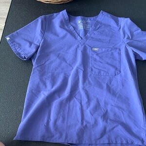 Figs Royal Blue V-Neck Scrub Top